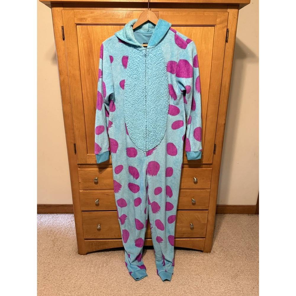 Cozy Monsters Inc Sully Halloween One Piece Pajamas Sz XL Youth/sm Adult